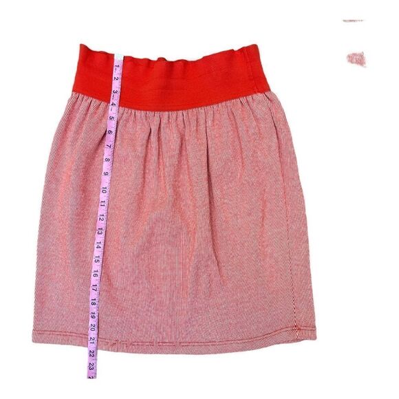 Vintage Liz Claiborne Orange Striped Cotton Cropped Blazer & Skirt Set 80s - Picture 7 of 11